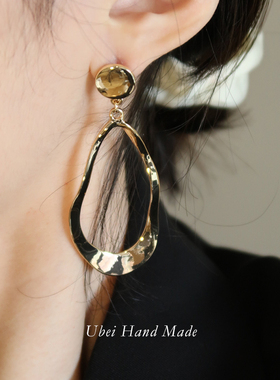 有北手作 欧美新款几何不规则耳环夸张复古耳坠女潮流气质网红ins