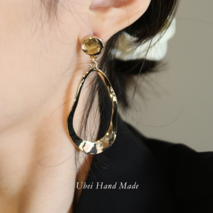 有北手作 欧美新款几何不规则耳环夸张复古耳坠女潮流气质网红ins