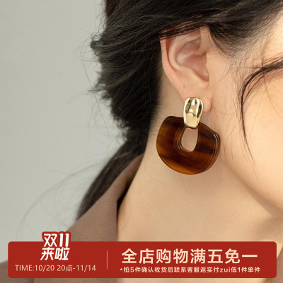 法式复古美拉德耳环小众设计