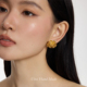 有北手作 法式 复古精致金镂空朵耳环轻奢气质高级感镶钻气质耳钉