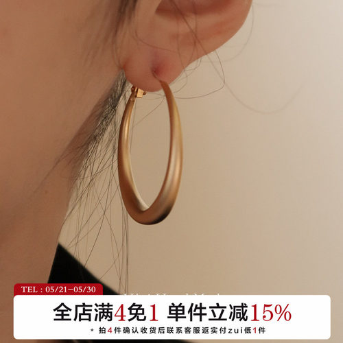 有北手作耳环女设计感欧美哑光