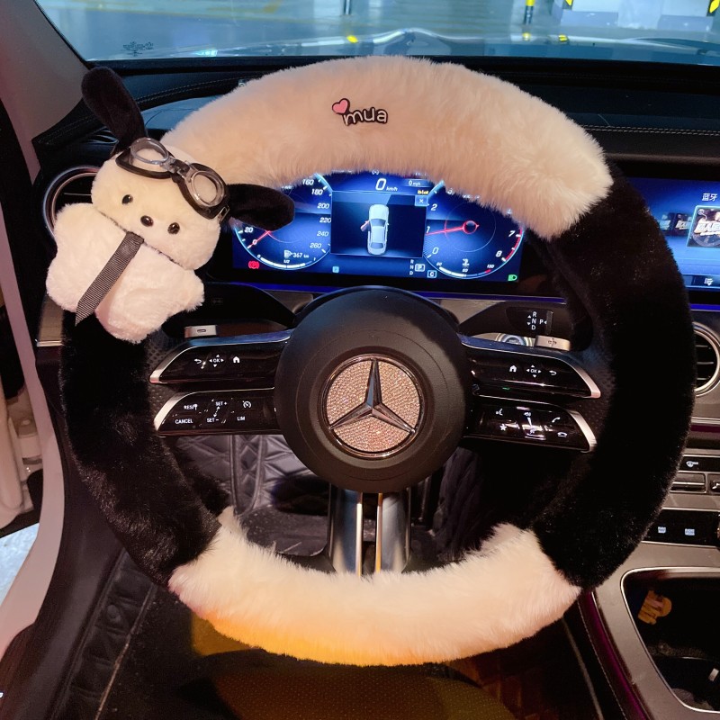 汽车方向盘套可爱保暖
