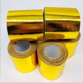 金色 汽车进气系统铝箔棉包裹布 高品质耐高温进气铝管隔热棉自粘