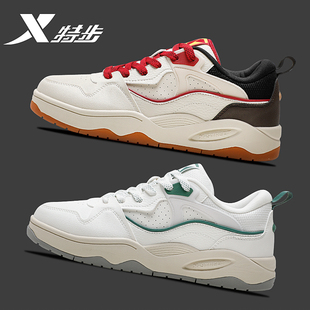 青少年运动鞋 特步板鞋 复古街头滑板鞋 潮流百搭小白鞋 子 男秋冬新款