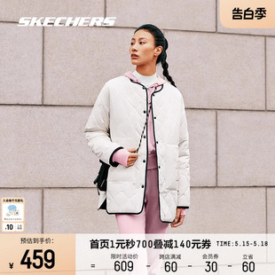 Skechers斯凯奇2024新款 女士中长款 棉外套下摆开衩双面穿两侧插袋