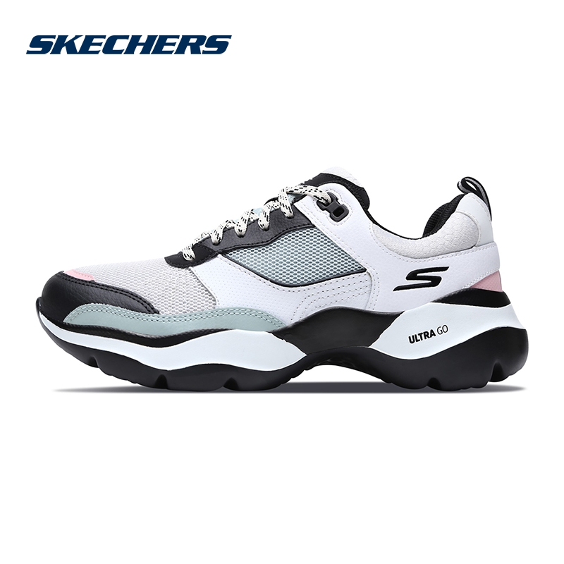 Skechers斯凯奇女鞋新款厚底增高复古鞋 网布透气休闲运动鞋18061