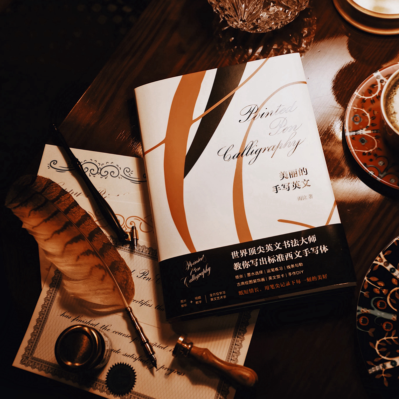 美丽的手写英文 雨泣著 蘸水笔书法教材程字帖雨泣花体圆体点尖成人ES字体 新华书店正版