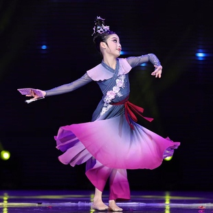 桃花笺演出服女童古典舞蹈艺考独舞剧目中国舞飘逸儿童表演大摆裙