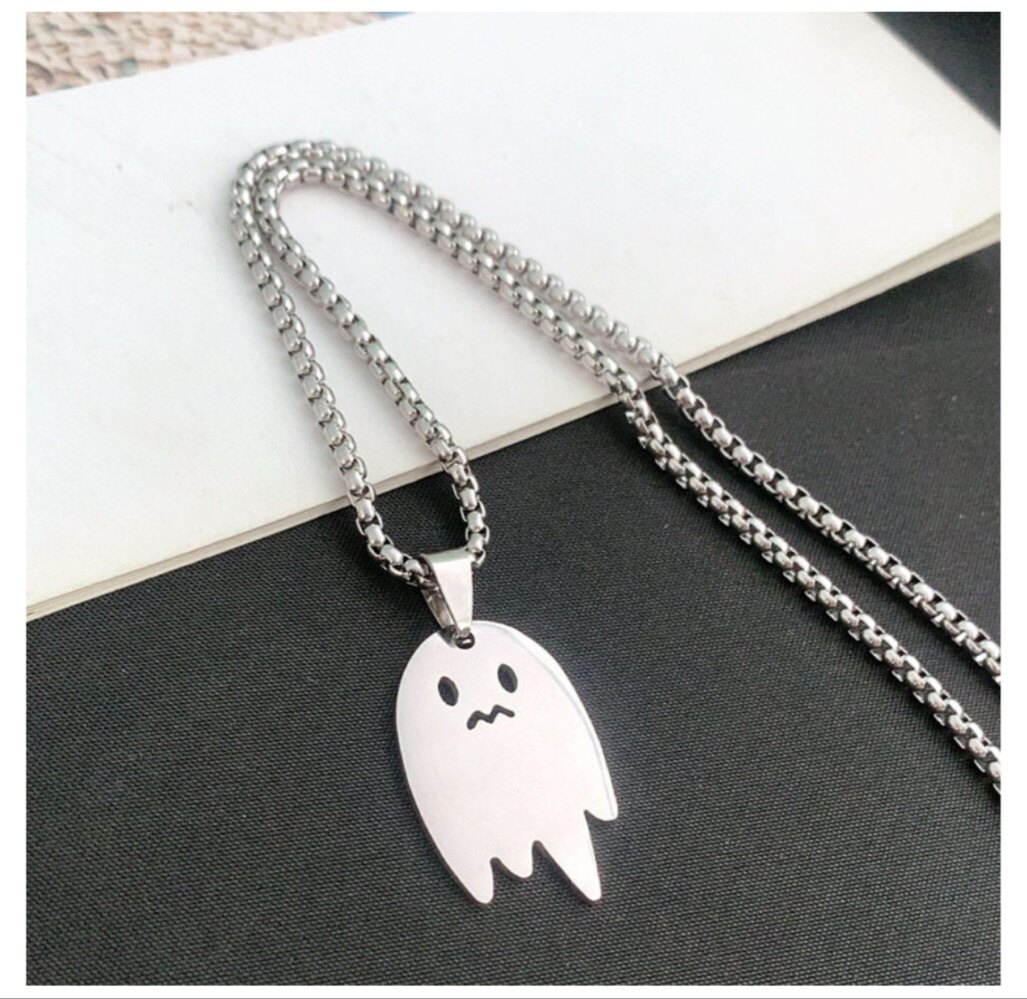 X27新款甜酷奶凶泡泡小怪兽项链幽灵毛衣链简约长款男女锁骨链