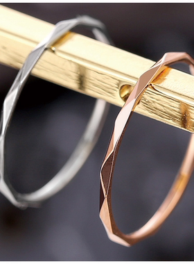 欧美风玫瑰金关节钛钢戒指