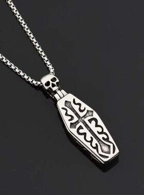 钛钢项链男士欧美十字架吊坠