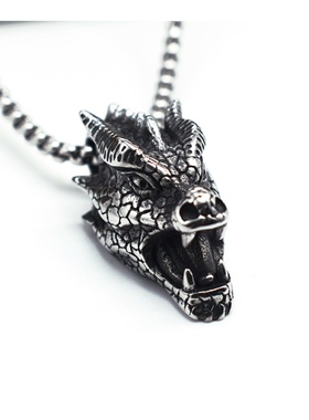 欧美复古龙头男士吊坠项链