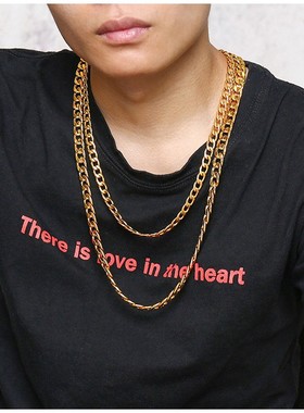 时尚金色黑色银色男士链条项链