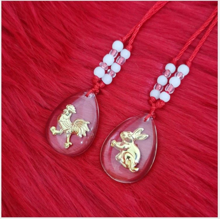 十二星座情侣生肖红绳镀金吊坠