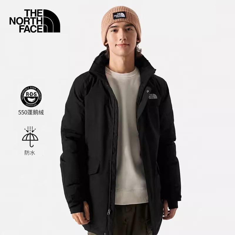 TheNorthFace北面羽绒服男士新款冬季中长款防水保暖鹅绒外套4U