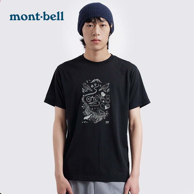 montbell蒙贝欧情侣款速干t恤夏季户外薄款透气短袖体恤衫男上衣