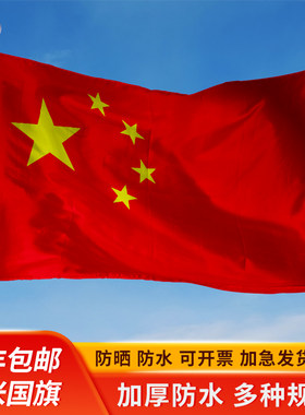 一号二号三号四号五号旗子国旗五星红旗中国定制定做纳米防水党旗户外旗大号团旗道具装饰品手摇旗