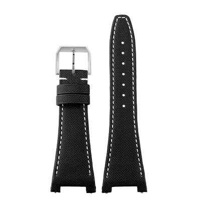 万国工程师凹口尼龙真皮底表带男