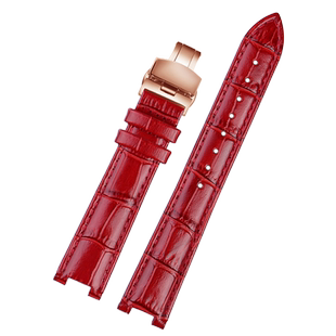 凹凸口真皮表带适配飞亚达心弦罗西尼依波天王芙丽女士表链可定做