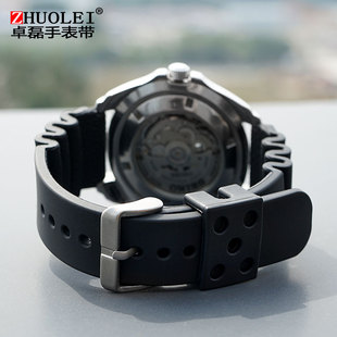 适精工5号罐头5号红牙水鬼SRP601J1男款橡胶加长手表带20 22 24mm