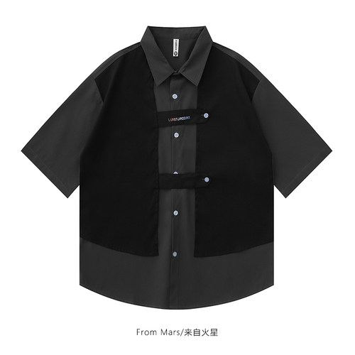 短袖衬衫宽松休闲百搭衬衣潮ins