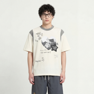 拍个合照宽松百搭男女短袖T恤BF