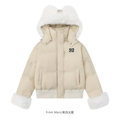 今日目标宽松加厚保暖连帽棉衣