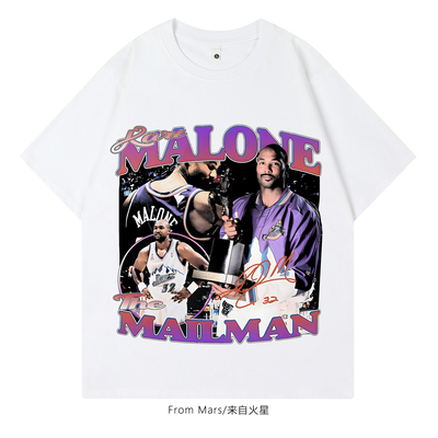 会有好心情印花宽松短袖T恤