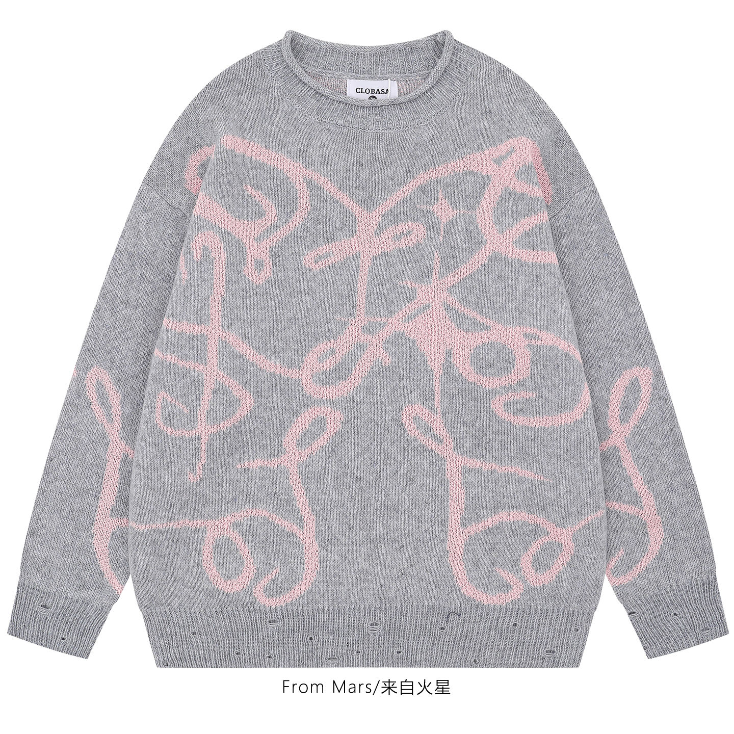 慵懒风针织衫男女宽松毛衣