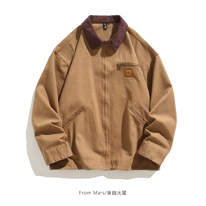 拼色夹克男女宽松百搭外套