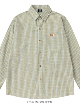 From Mars Can't find North casual plaid long-sleeved shirt