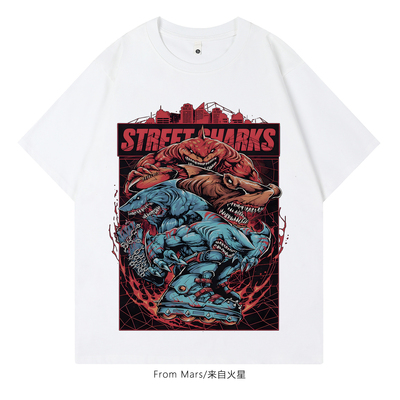 幸福老己水洗卡通短袖宽松T恤