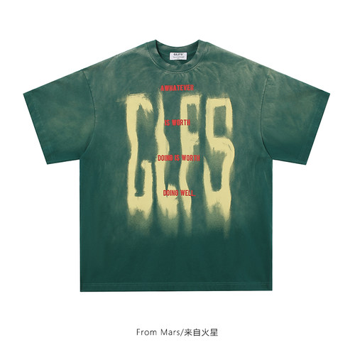 做旧水洗短袖T恤宽松情侣bf