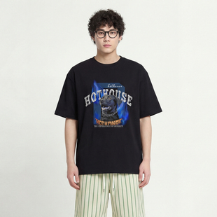 Dog Round Heavy Mars Cotton Shirt Flame From Neck