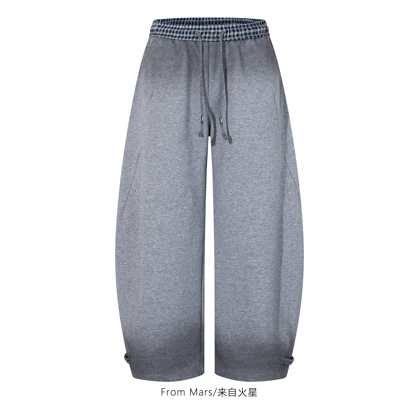 渐变设计感宽松运动休闲弯刀裤