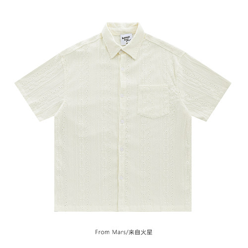小众情侣短袖衬衫男女日系宽松
