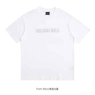 潮牌简约圆领字母印花短袖 From 美式 之间纠结 T恤宽松休闲夏 Mars