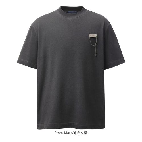 链条挂饰宽松简约潮流短袖T恤BF