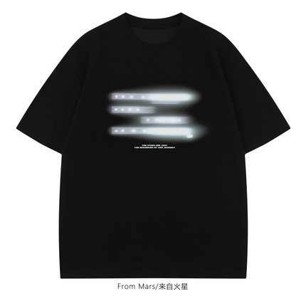 From Mars Cache a little bit loose short-sleeved T-shirt