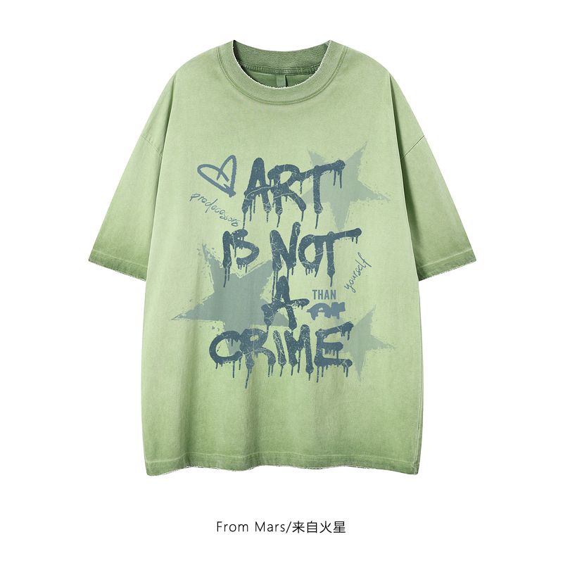 oversize甜酷印花宽松短袖T恤BF