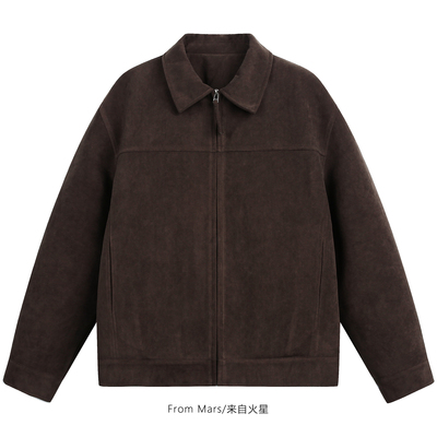 设计感宽松翻领百搭加厚棉衣外套