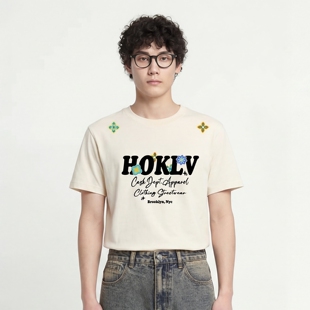 FromMars Colorful flower printed short-sleeved T-shirt loose