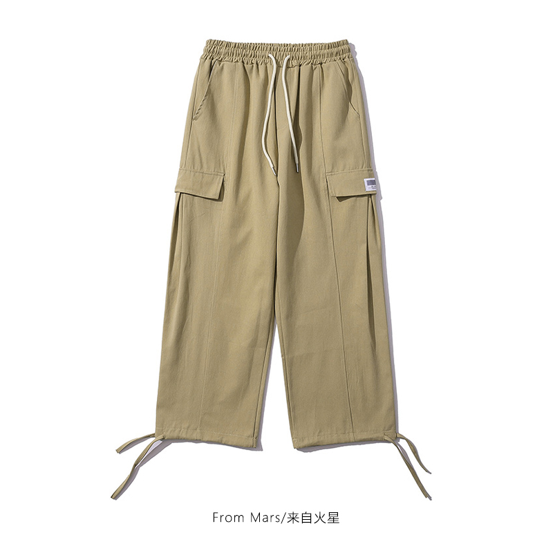 mars简简单单日系纯色口袋卫裤