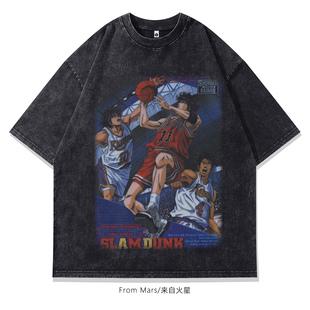 男女美式 From 潮黑色短袖 Mars 复古高街痞帅印花宽松T恤 新野娇娃