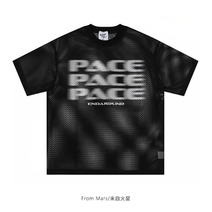国潮字母涂鸦字母圆领短袖 模模糊糊 宽松休闲T恤百搭BF Mars From
