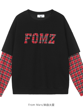 From Mars Distant height round collar loose hoodie