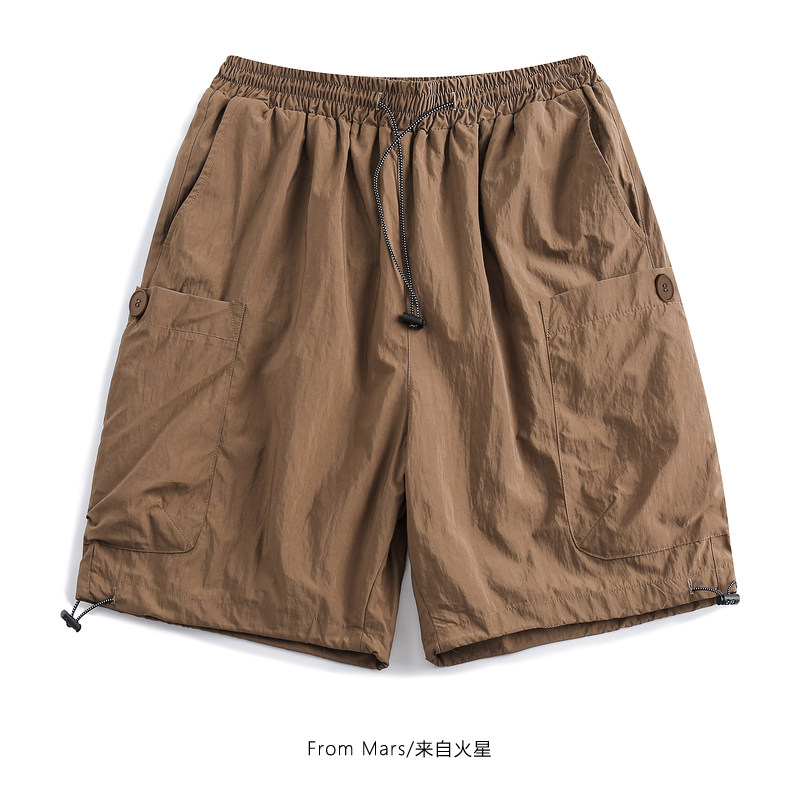 From Mars 饱含感情 夏季新款运动设计感抽绳宽松休闲阔腿短裤BF,男装,短裤,淘宝优惠券,粉丝福利购,淘宝优惠卷
