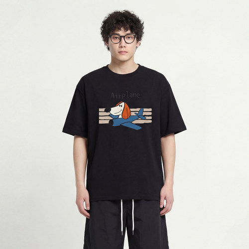 最早航班宽松休闲短袖T恤男女BF