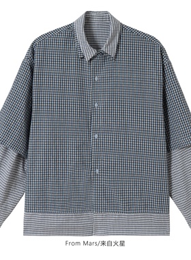 From Mars Winter colored retro checked long-sleeved shirt