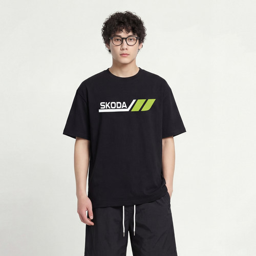 SKODA赛车风印花短袖美式复古